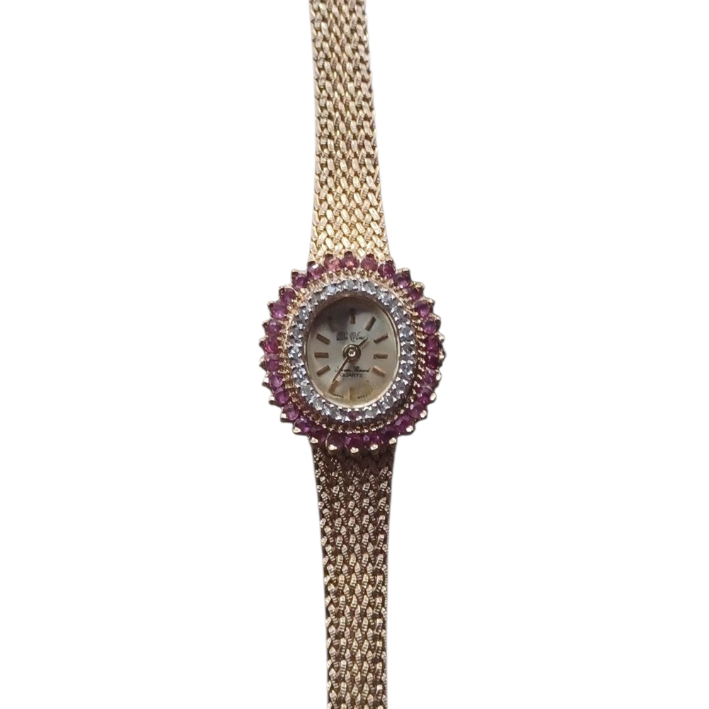Elegant Gold and Purple Women's Watch